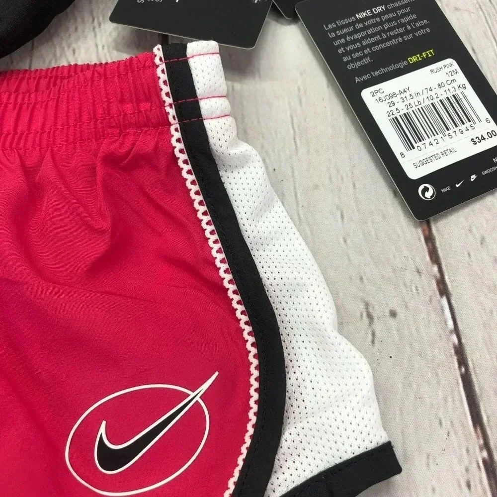 Nike T-Shirt & Shorts hot pink 12M
